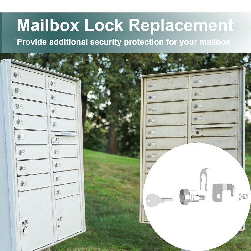 Yqwwda 3 Pcs Mailbox Lock, National L-1172C Mailbox Lock Replacement for C9100 Mailbox Key Lock with 3 Keys and C7120 Cam, Nickel Finish - Image 4
